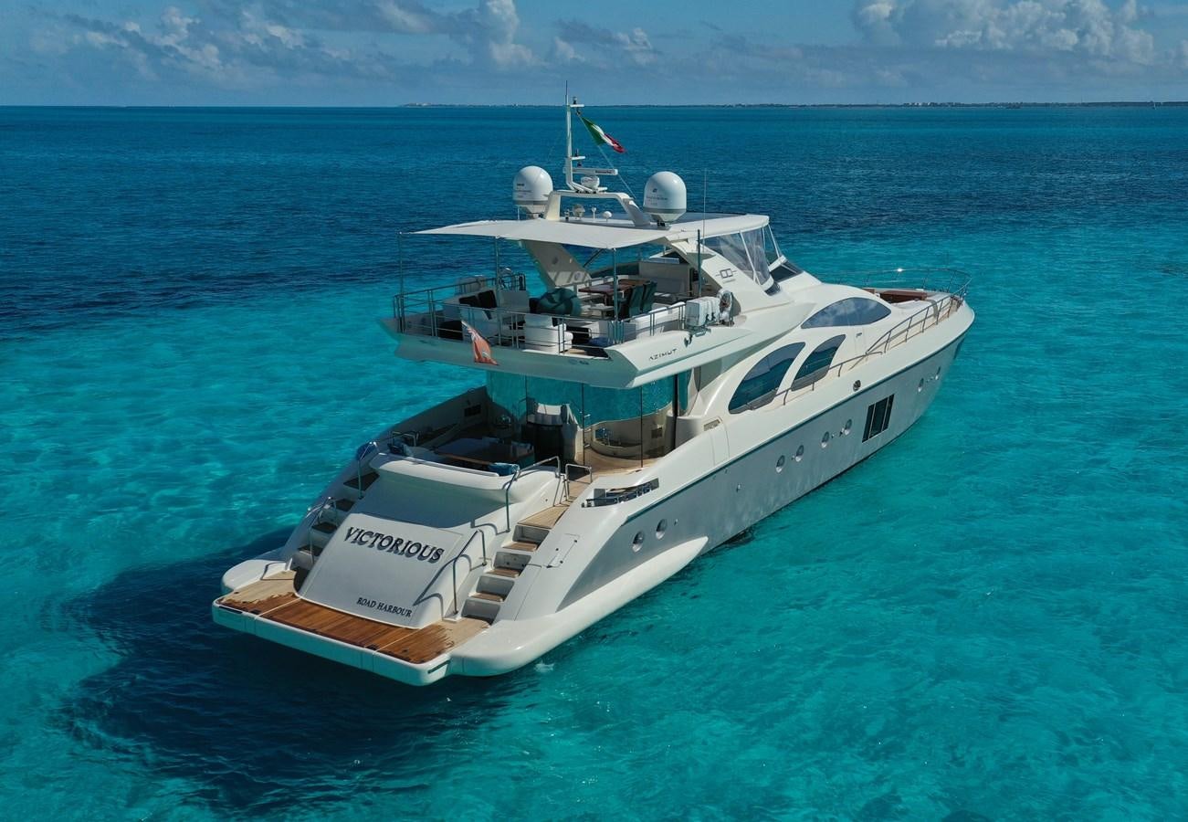 a boat in the water aboard VICTORIOUS Yacht for Sale