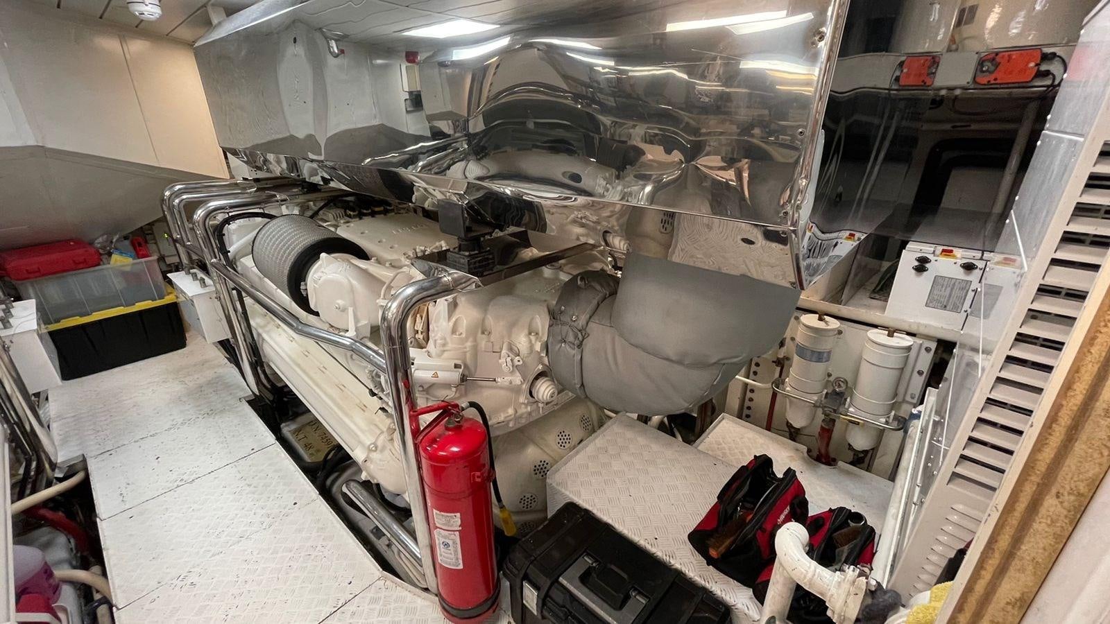 a large machine in a room aboard VICTORIOUS Yacht for Sale