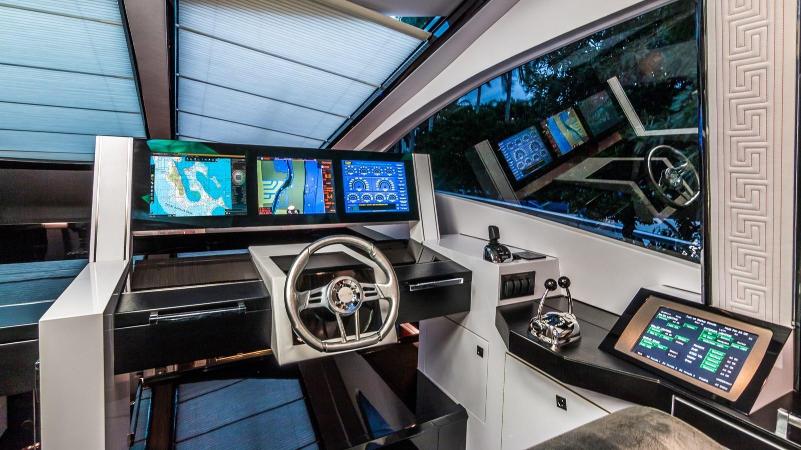 a room with monitors and speakers aboard SEXY Yacht for Sale