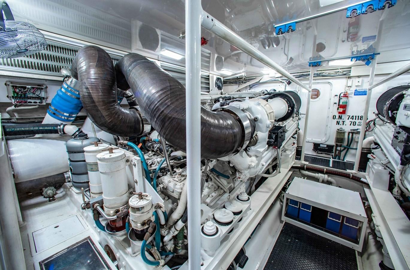 a large metal pipe in a factory aboard CURIOUS GEORGE Yacht for Sale