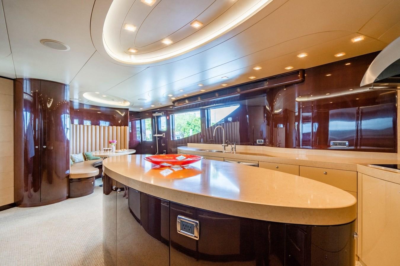 a kitchen with a countertop aboard DREAMER Yacht for Sale