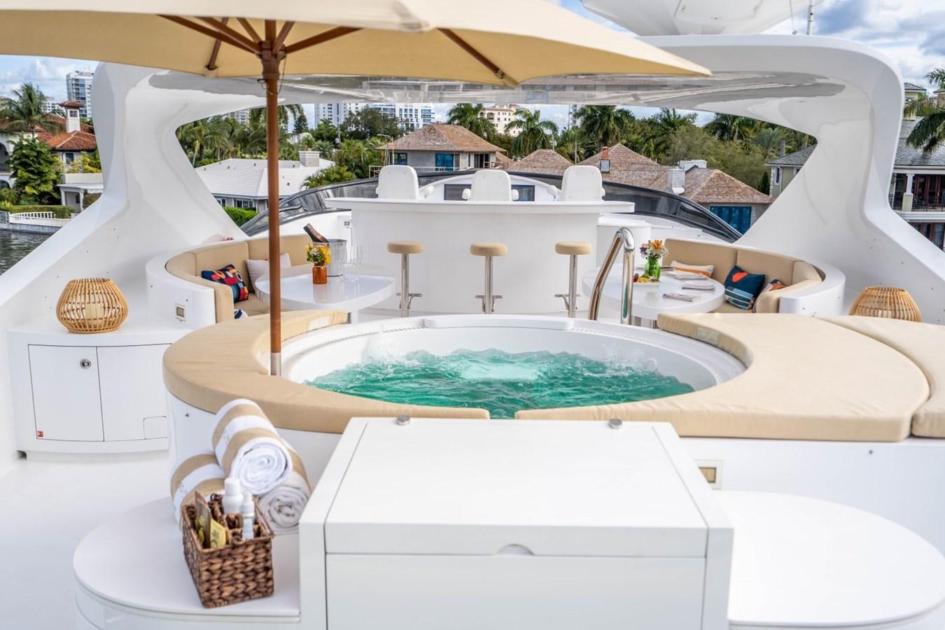 a pool on a patio aboard DREAMER Yacht for Sale