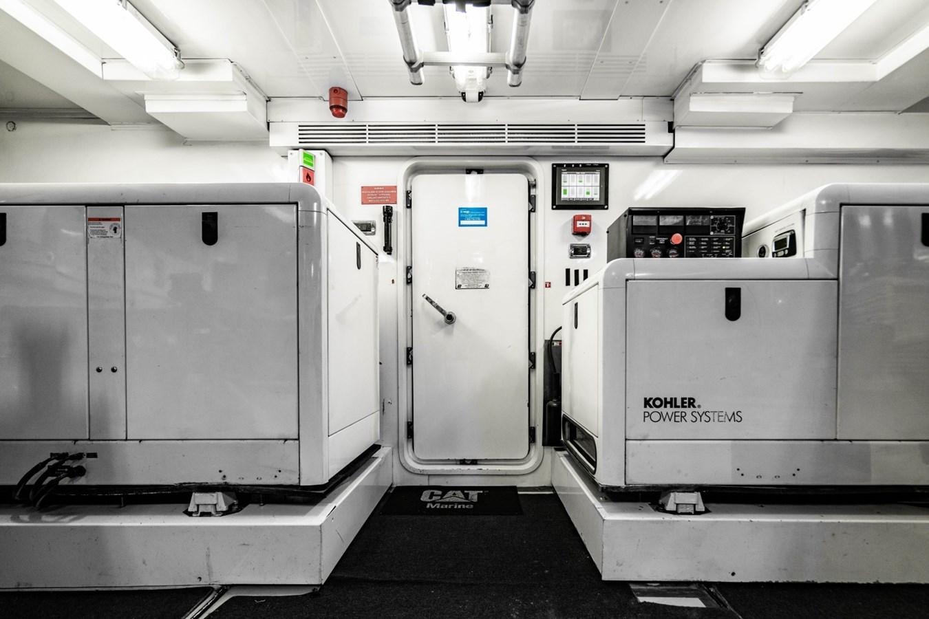 a row of large metal containers aboard DREAMER Yacht for Sale