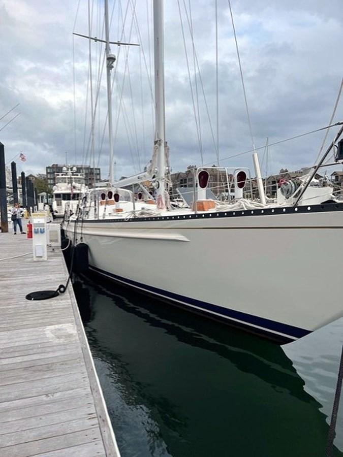 a boat docked at a pier aboard SIROCCO Yacht for Sale