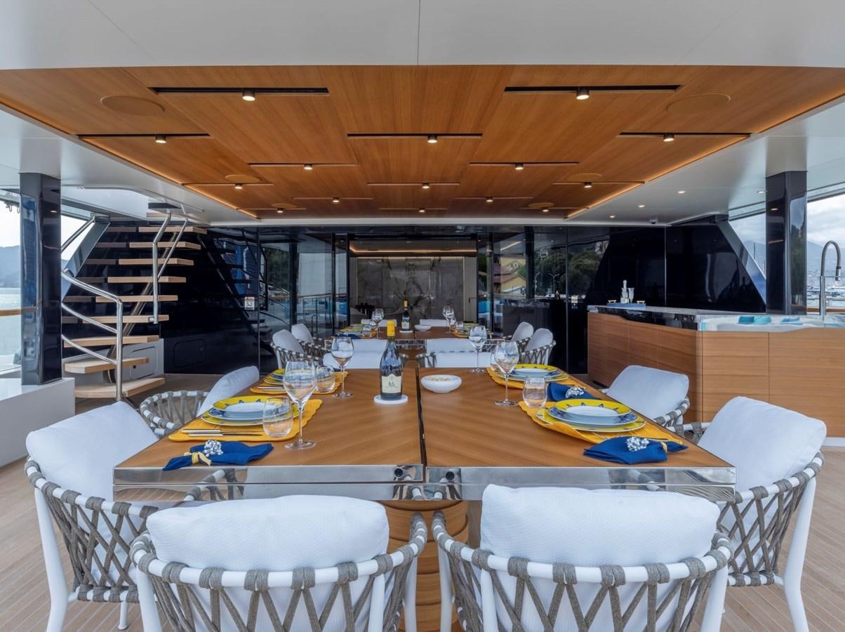 a large modern looking kitchen aboard C Yacht for Sale