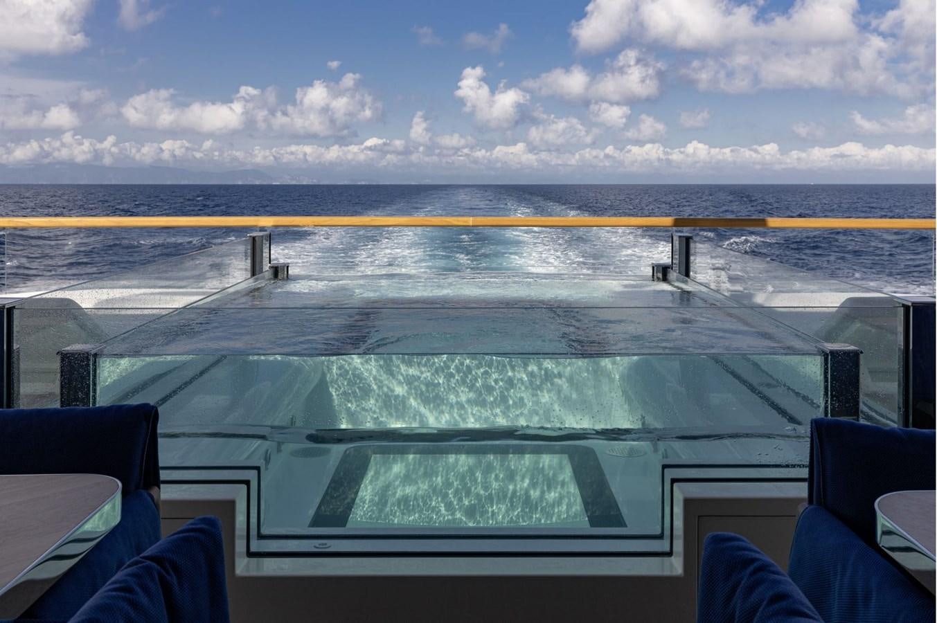 a large pool of water aboard C Yacht for Sale