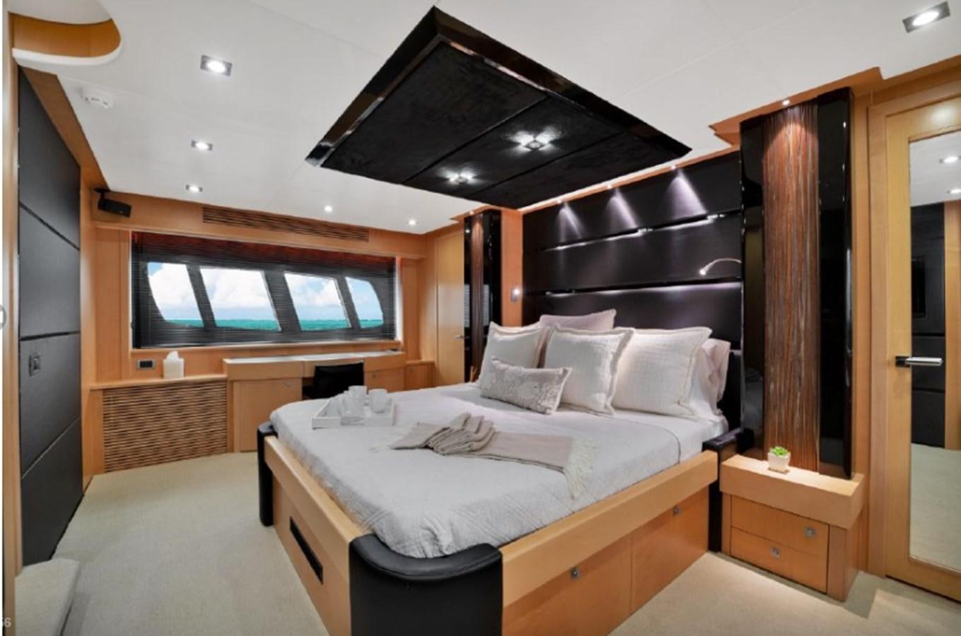 a bed in a room aboard SEADUCTION Yacht for Sale