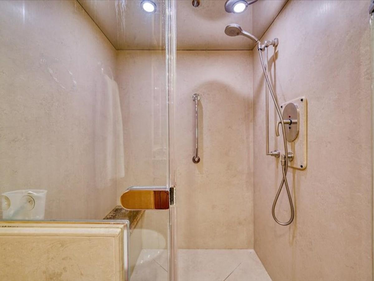 a shower with a light aboard EVA VII Yacht for Sale
