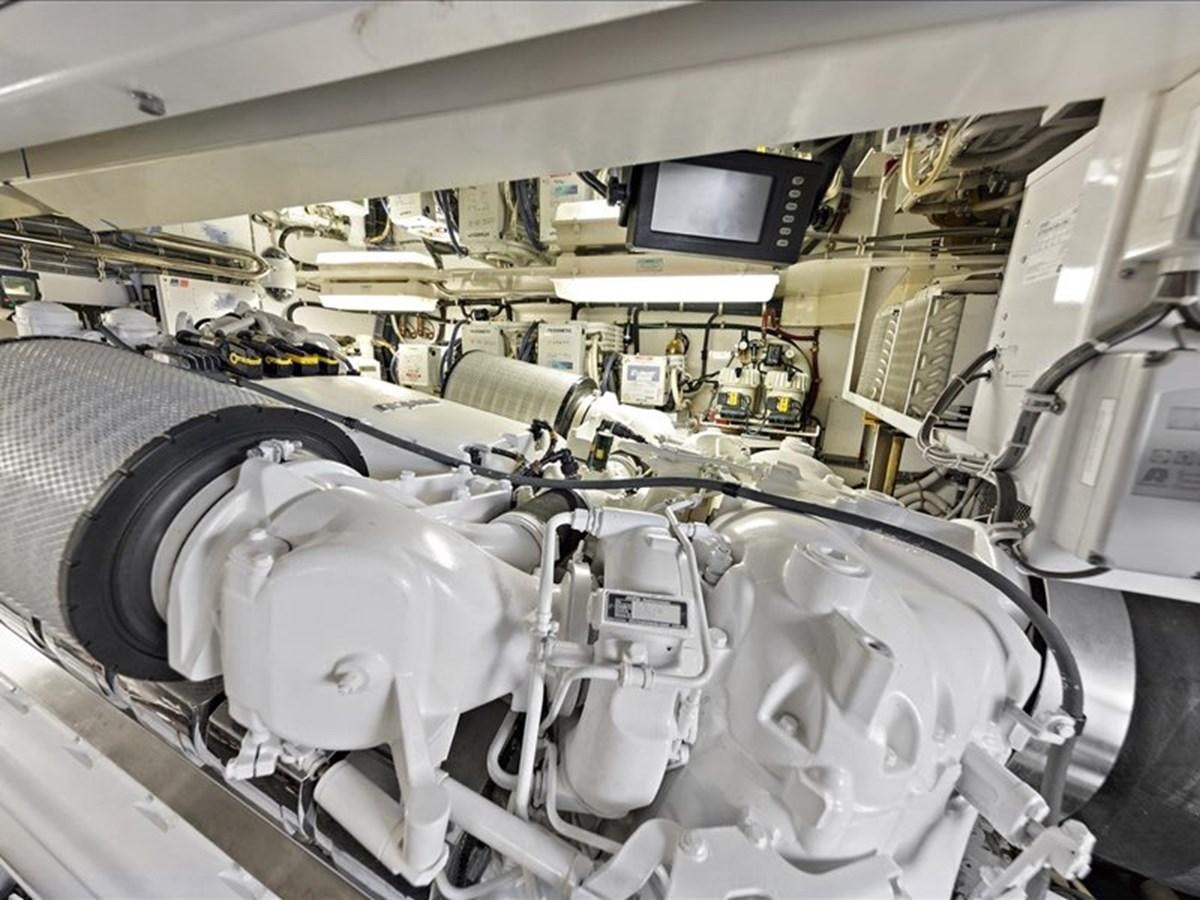 a large white machine in a room aboard EVA VII Yacht for Sale
