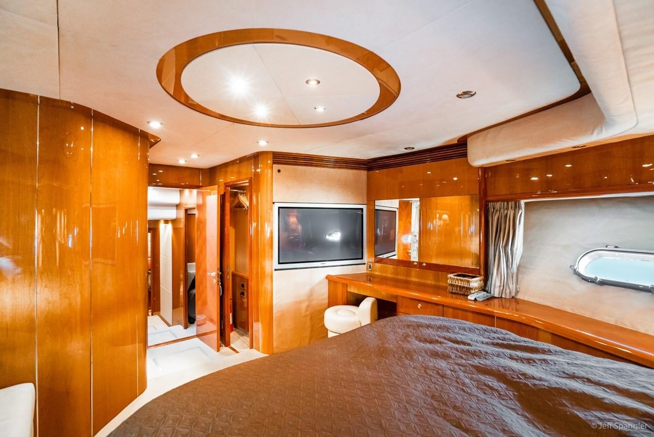 a large room with a large mirror aboard NAKOA Yacht for Sale