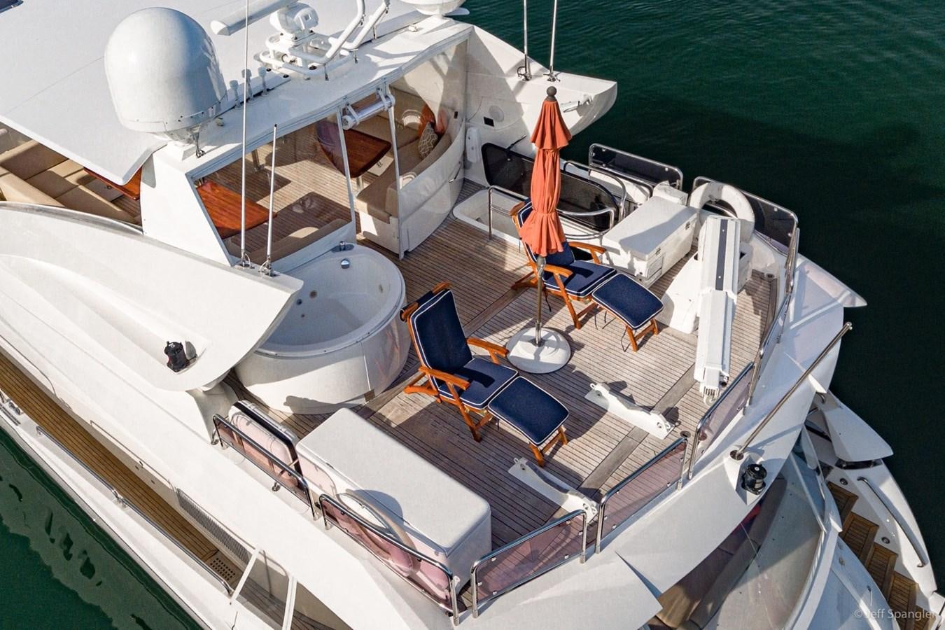 a high angle view of a boat aboard NAKOA Yacht for Sale