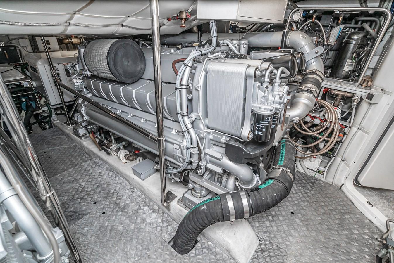 a close-up of a car engine aboard MO T0WN Yacht for Sale
