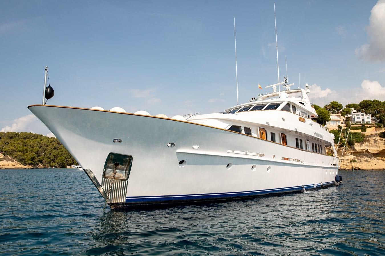 a large white boat in the water aboard ALDONZA Yacht for Sale