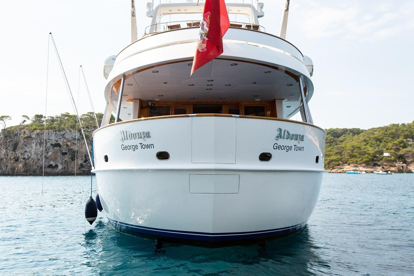 a white boat in the water aboard ALDONZA Yacht for Sale