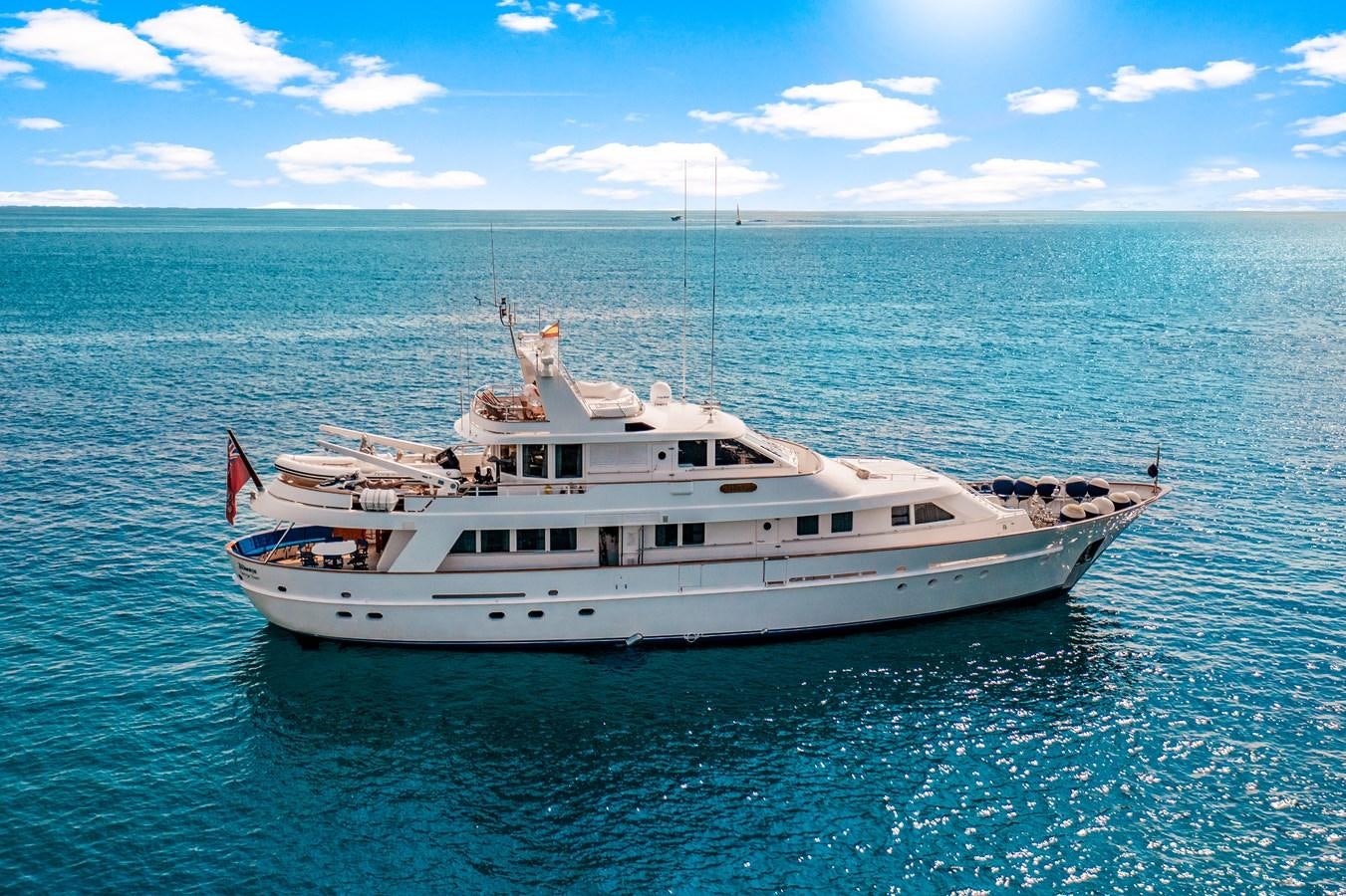 a white boat in the water aboard ALDONZA Yacht for Sale