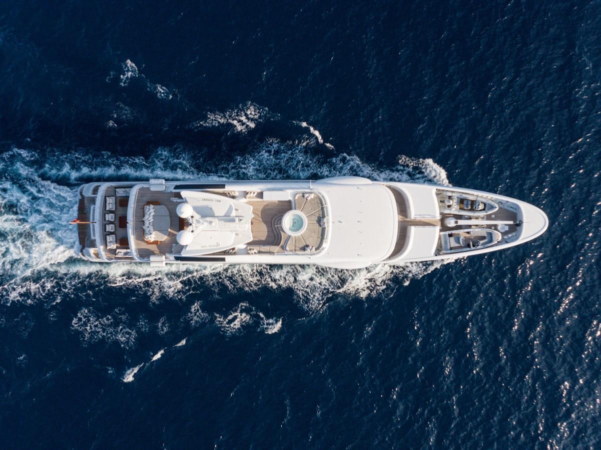 a space ship in the water aboard WERE DREAMS Yacht for Sale