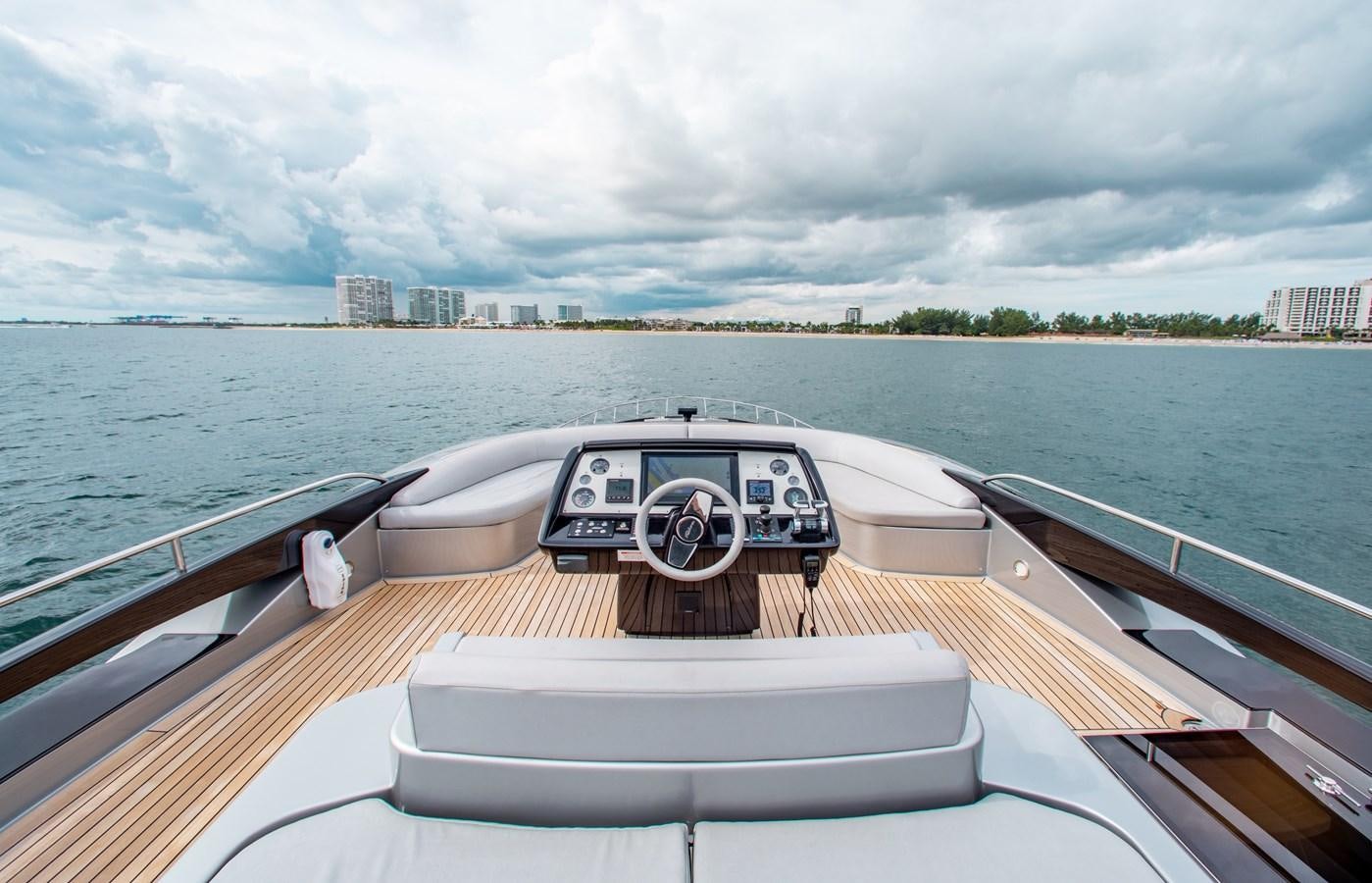 a steering wheel on a boat aboard MOVIN DAY Yacht for Sale