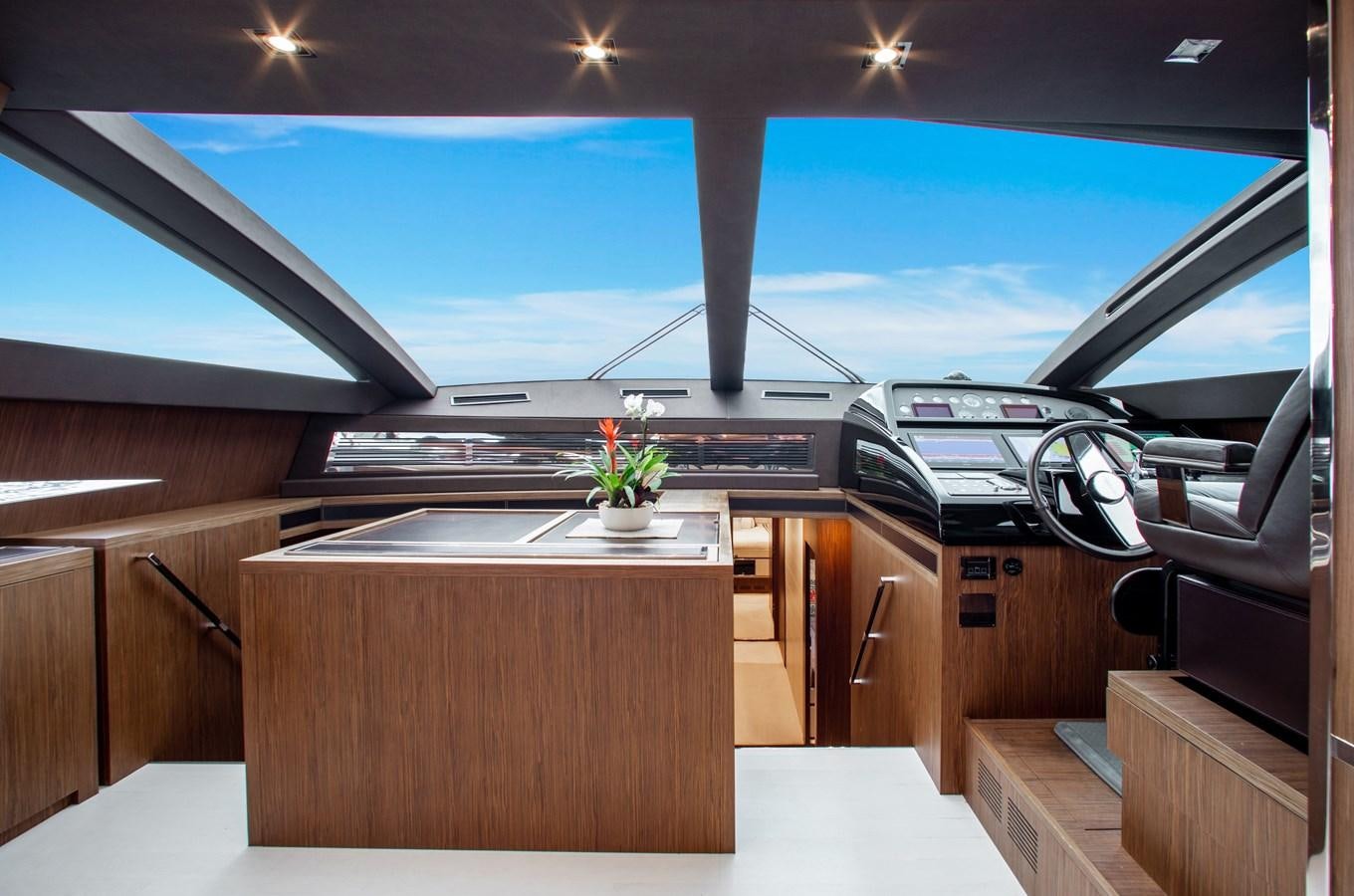 a car on a stage aboard MOVIN DAY Yacht for Sale