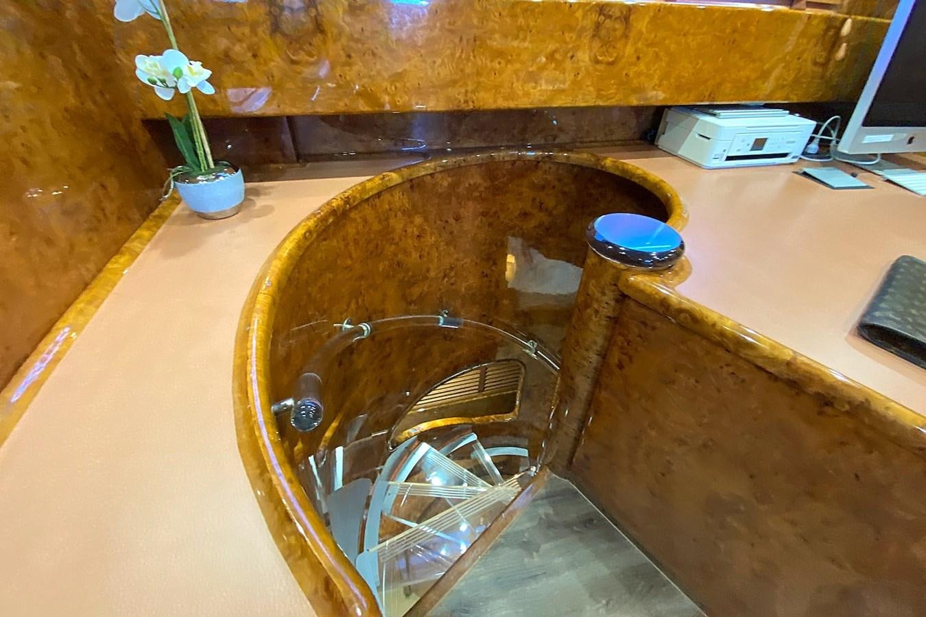 a glass dish on a counter aboard PAULA III Yacht for Sale