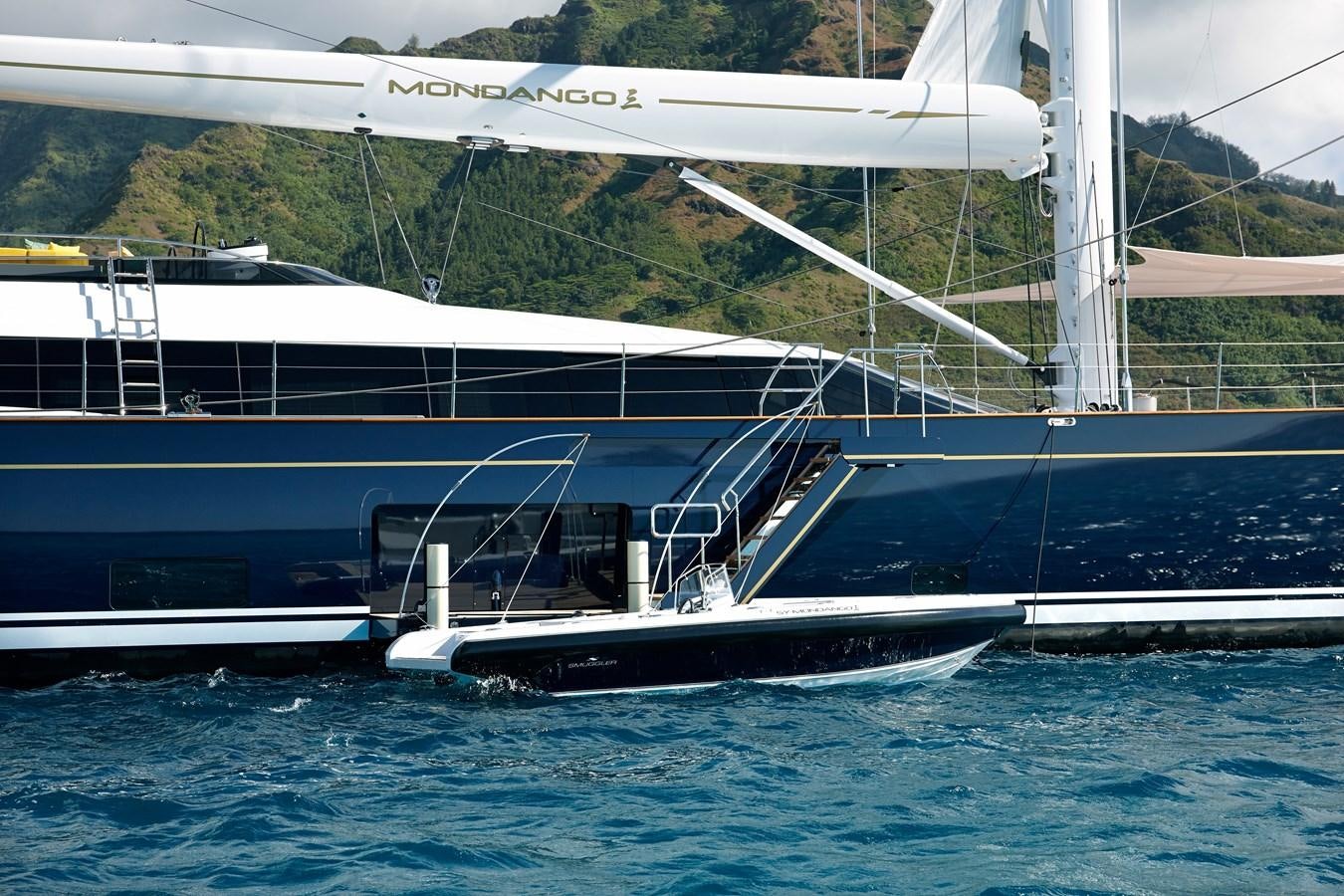 a boat on the water aboard SALVAJE Yacht for Charter