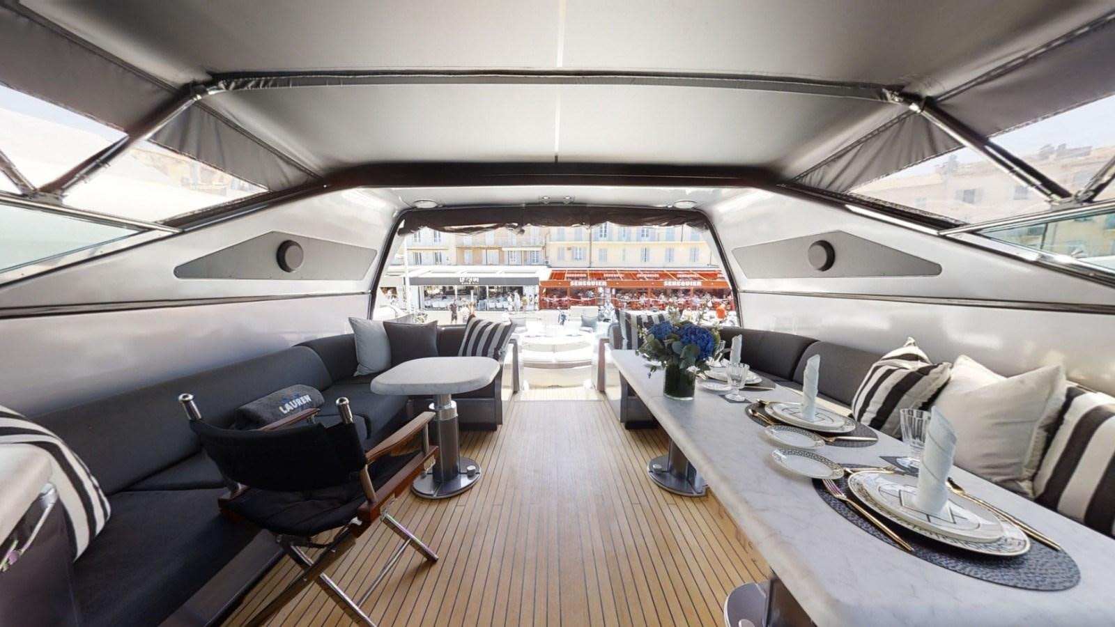 inside of a car aboard LAUREN V Yacht for Sale