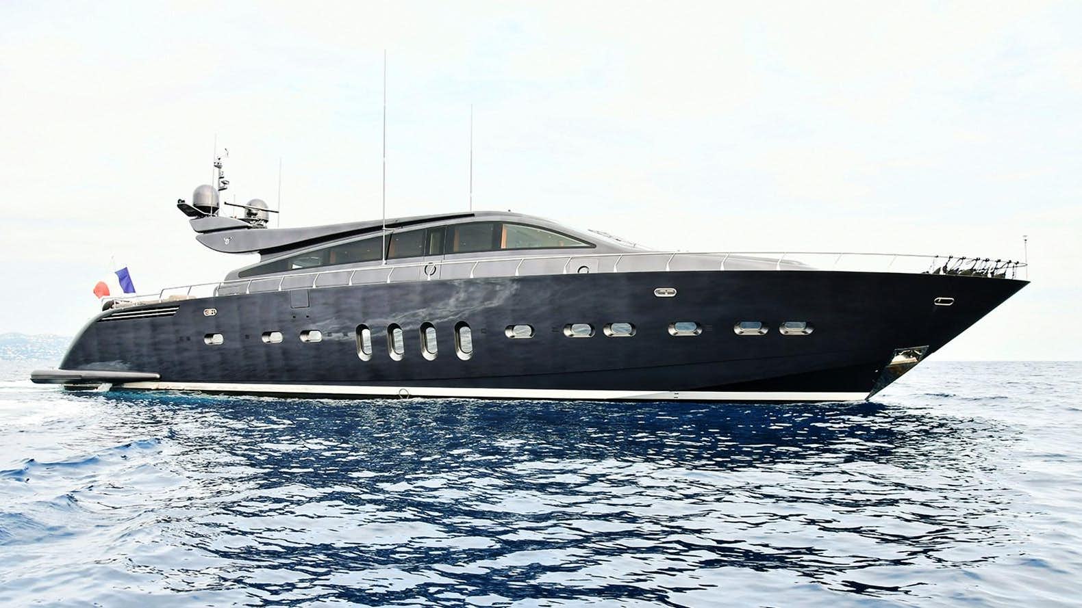 a large ship in the water aboard OSE Yacht for Sale
