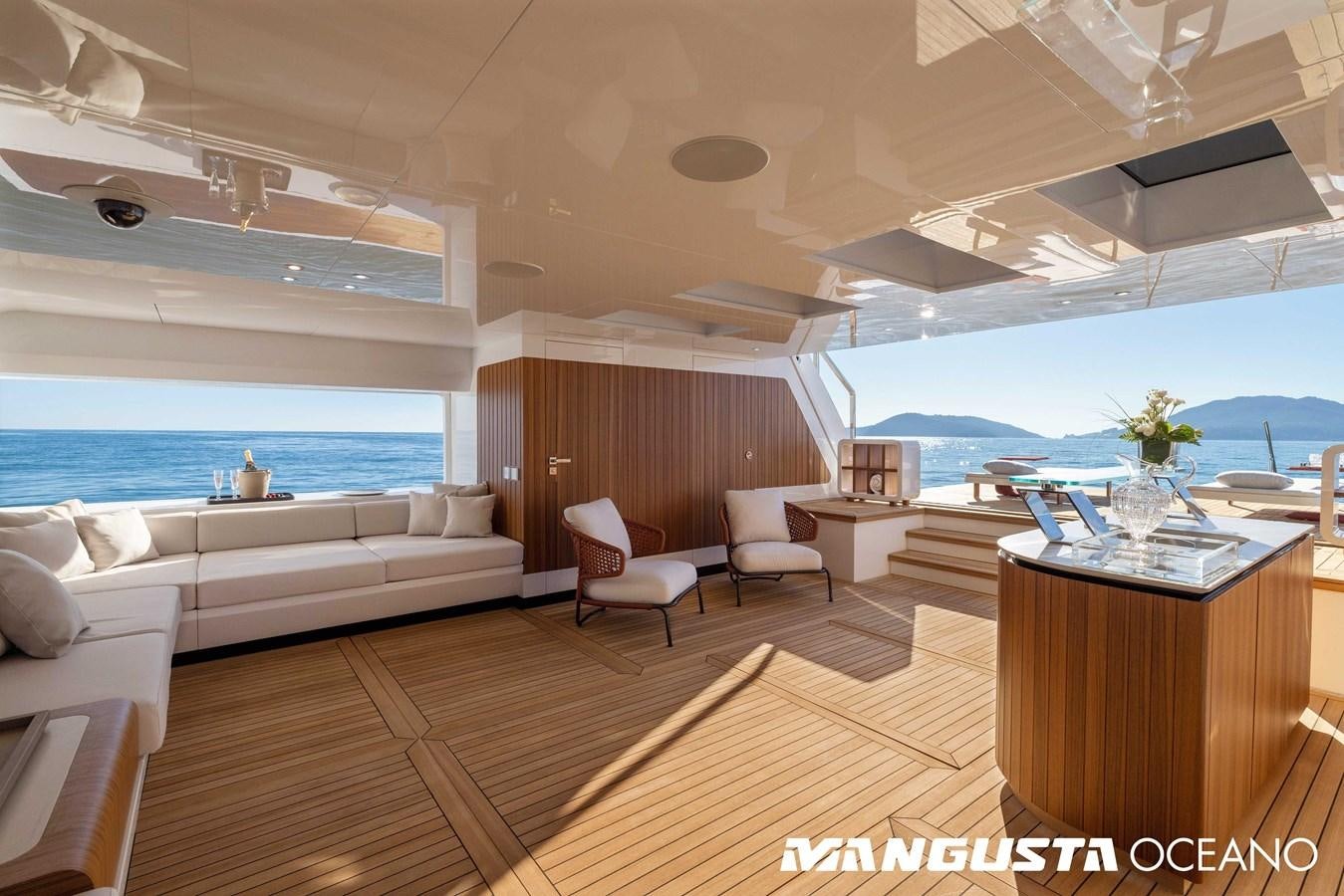 a room with a bed and a table aboard EVA4EVA Yacht for Sale