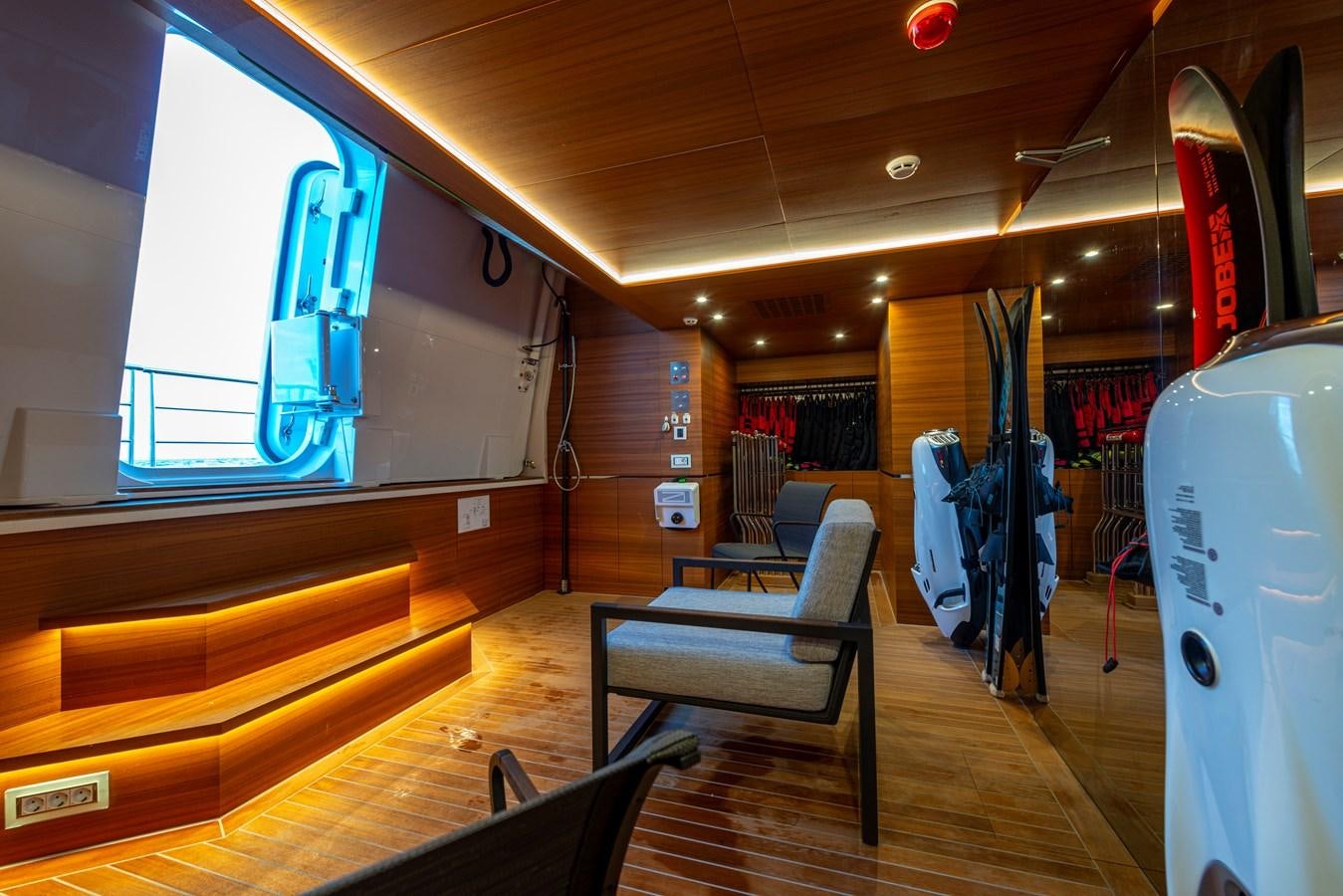 inside of a vehicle aboard M55 Yacht for Sale