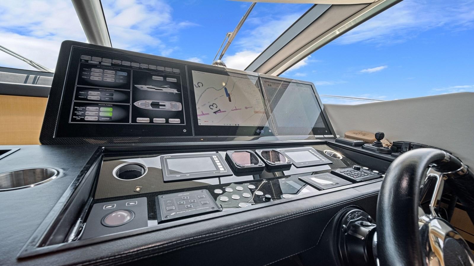 the inside of a car aboard WOODEVER Yacht for Sale