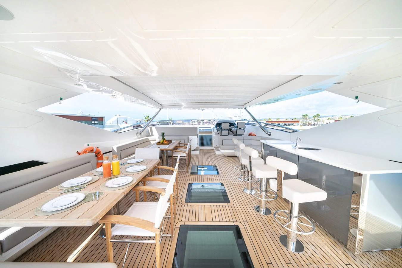 an airplane with a desk and chairs aboard SUNSEEKER 116 -  QART HADASHT Yacht for Sale