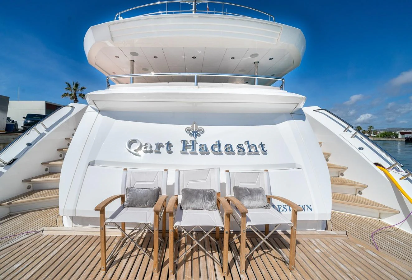 a boat on the water aboard SUNSEEKER 116 -  QART HADASHT Yacht for Sale