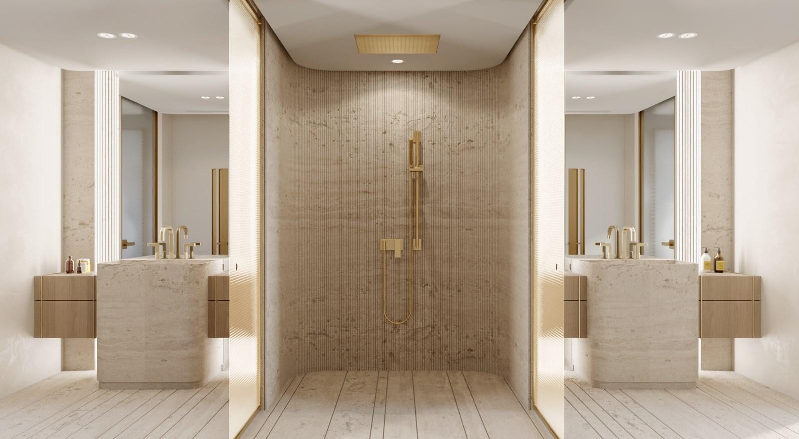 a bathroom with a large sink aboard PROJECT ARTEMIS Yacht for Sale