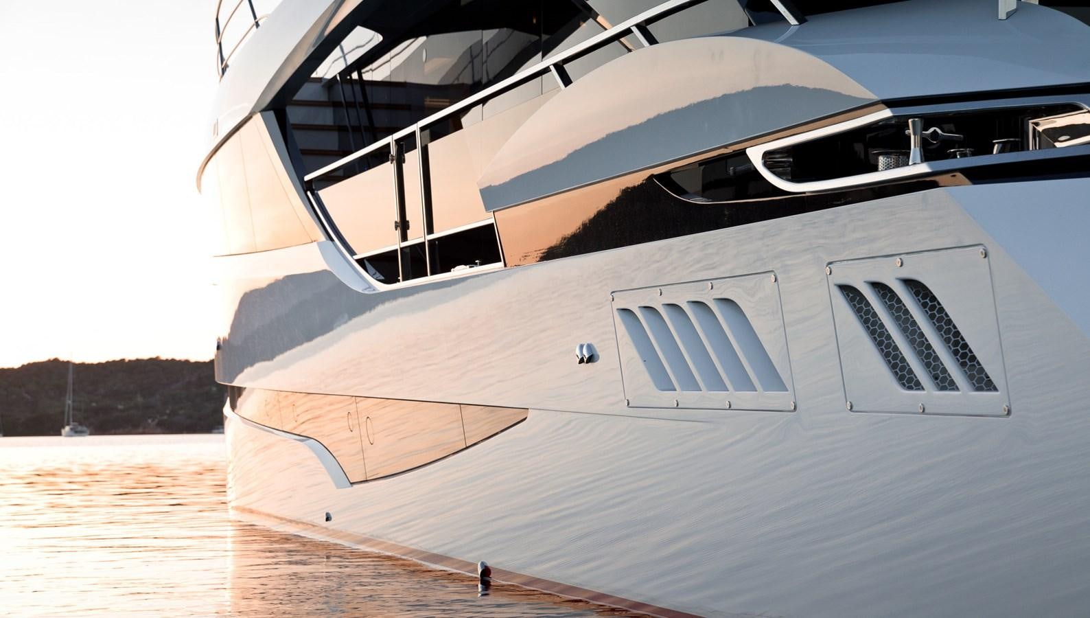 a large white airplane aboard YORAL Yacht for Sale