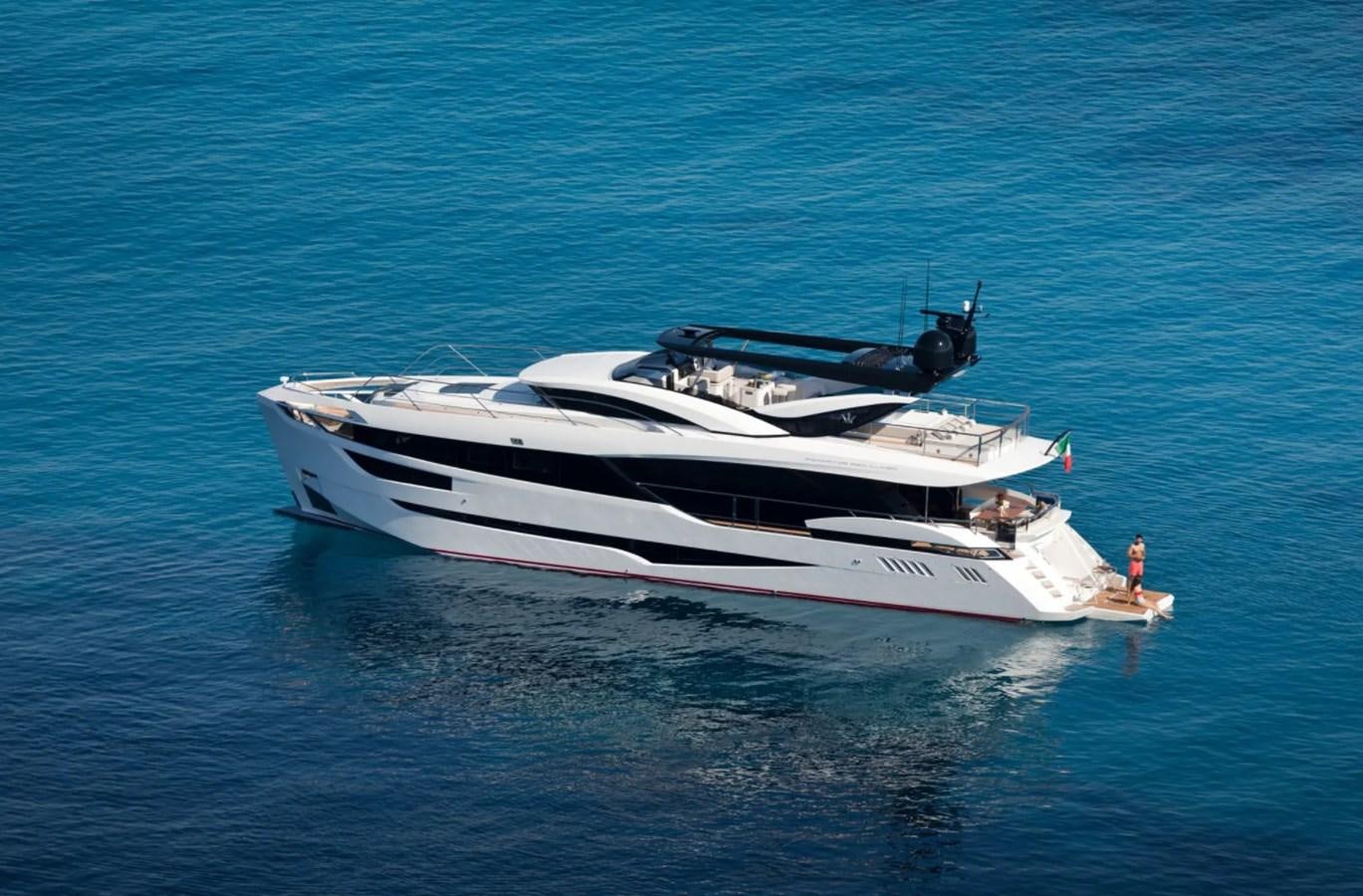 a white boat in the water aboard YORAL Yacht for Sale