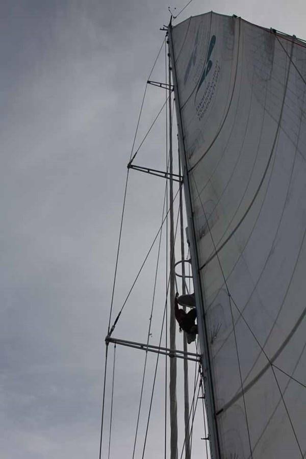 a person on a sailboat aboard SONG OF THE WHALE Yacht for Sale