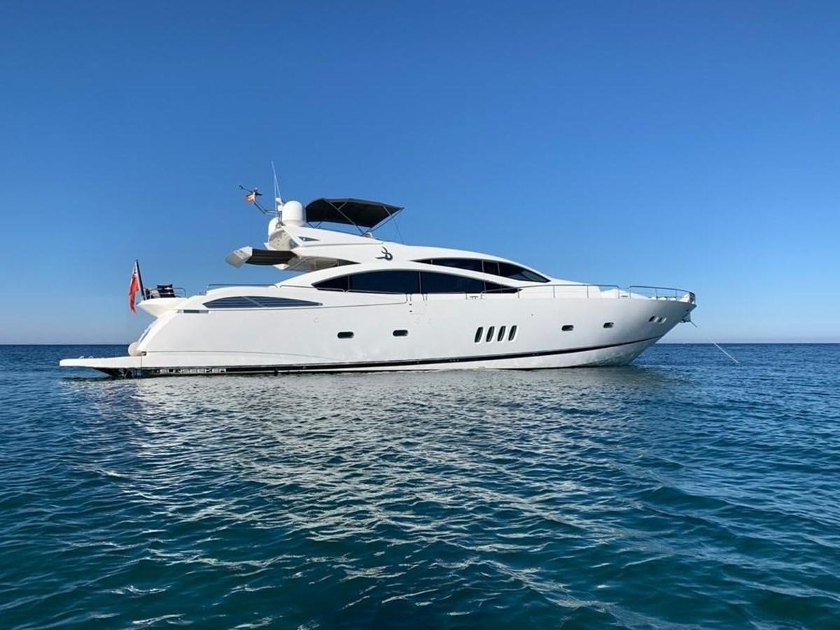 a white yacht in the water aboard JAX OF IBIZA Yacht for Sale