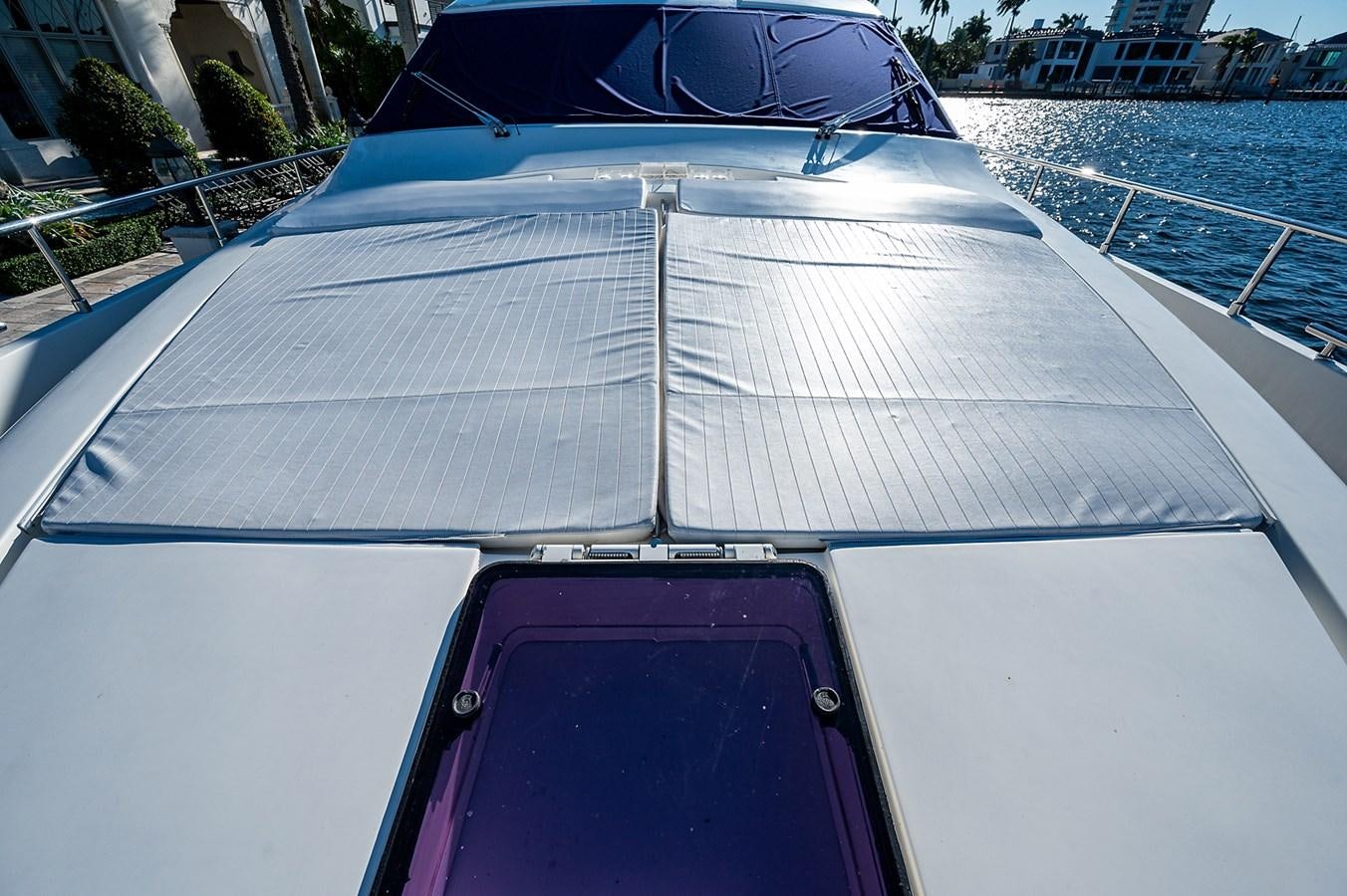 a boat with a solar panel aboard FERRETTI Yacht for Sale