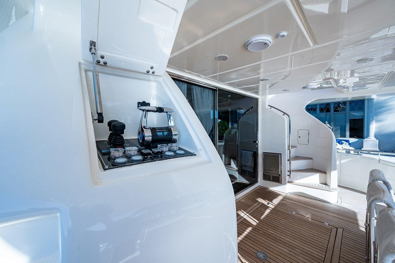 a space shuttle with a camera on the front aboard FERRETTI Yacht for Sale