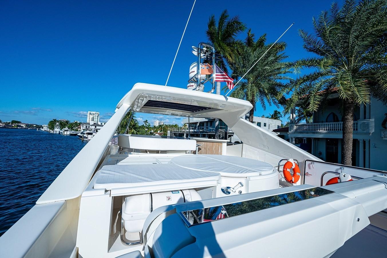 a boat on the water aboard FERRETTI Yacht for Sale