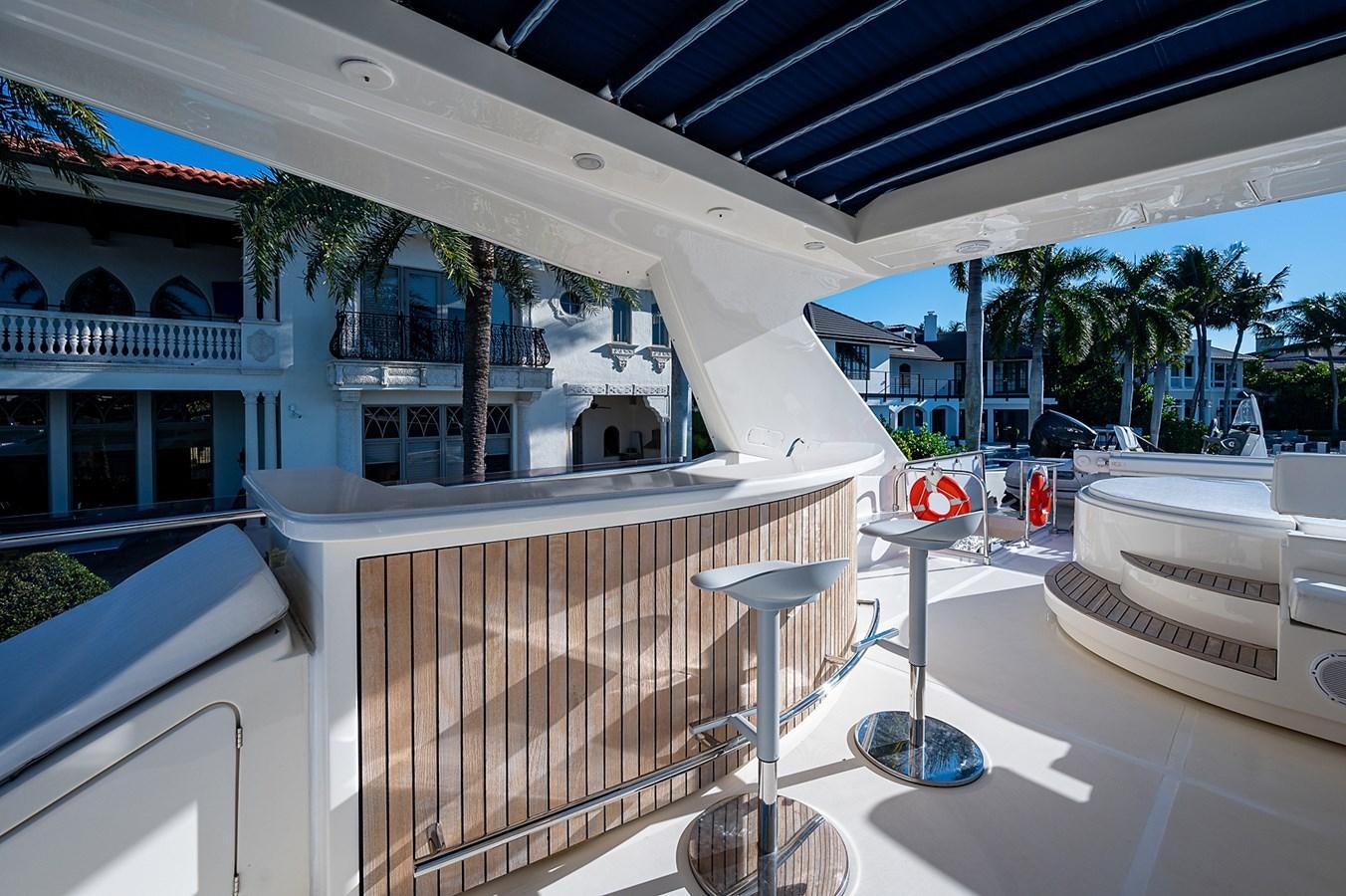 a building with a railing and a railing aboard FERRETTI Yacht for Sale