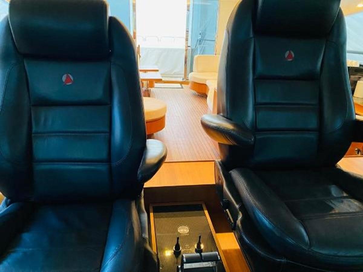 a couple of blue chairs aboard 2008 ARNO LEOPARD Yacht for Sale