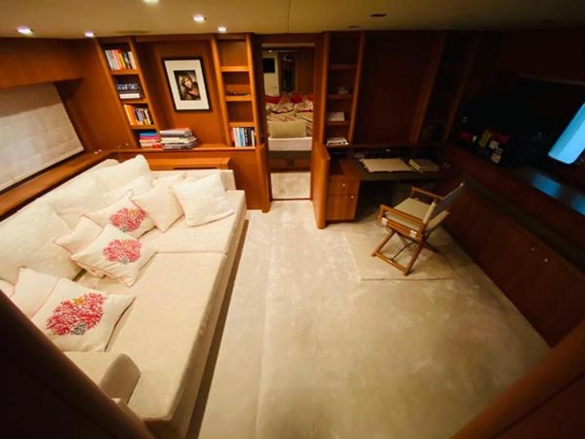 a room with a bed and a chair aboard 2008 ARNO LEOPARD Yacht for Sale