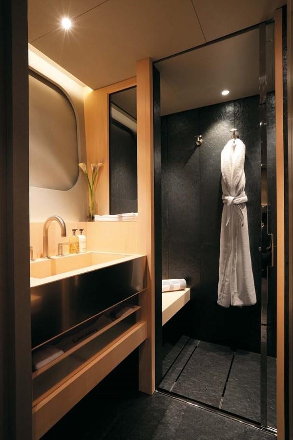 a bathroom with a marble counter top aboard ENTERPRISE Yacht for Sale