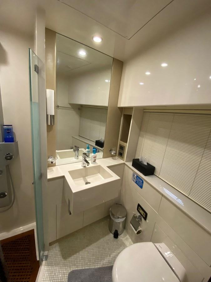 a bathroom with a sink and a toilet aboard SERDAL Yacht for Sale