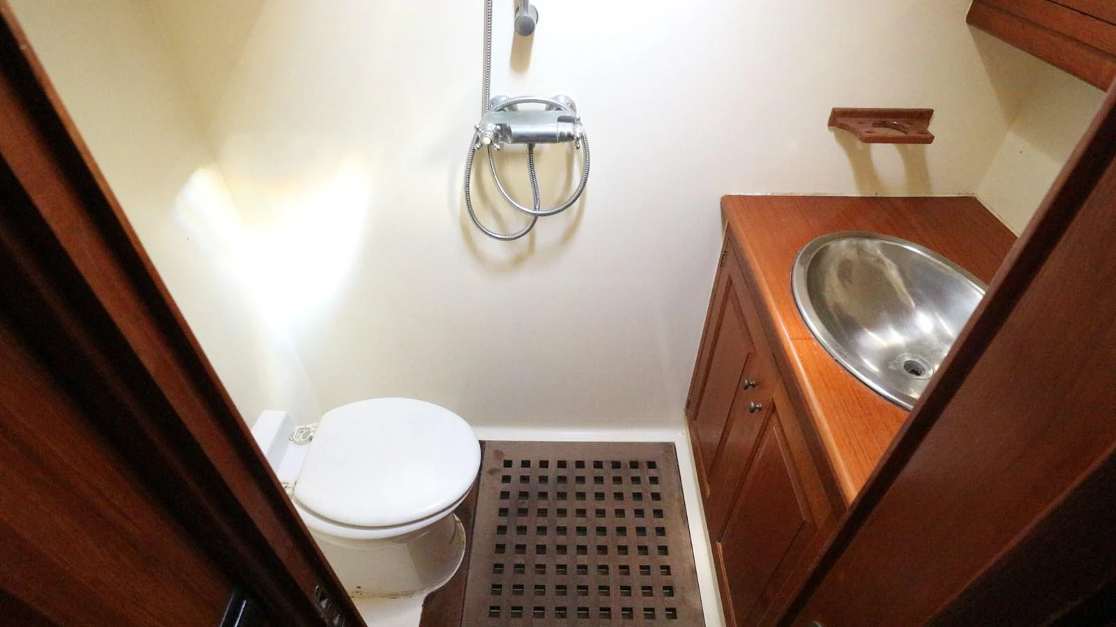 a bathroom with a sink and toilet aboard ARIES Yacht for Sale