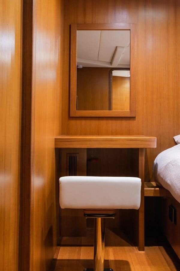 a mirror above a table aboard SHADOW Yacht for Sale