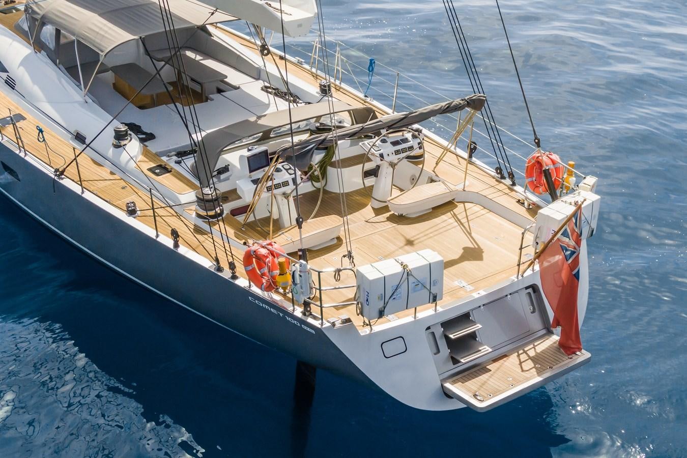 a boat with people on it aboard SHADOW Yacht for Sale