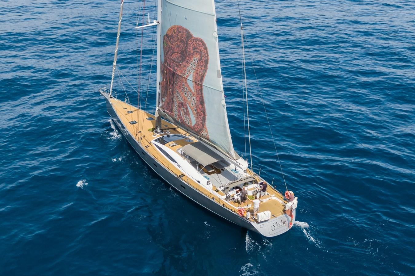 a sailboat on the water aboard SHADOW Yacht for Sale