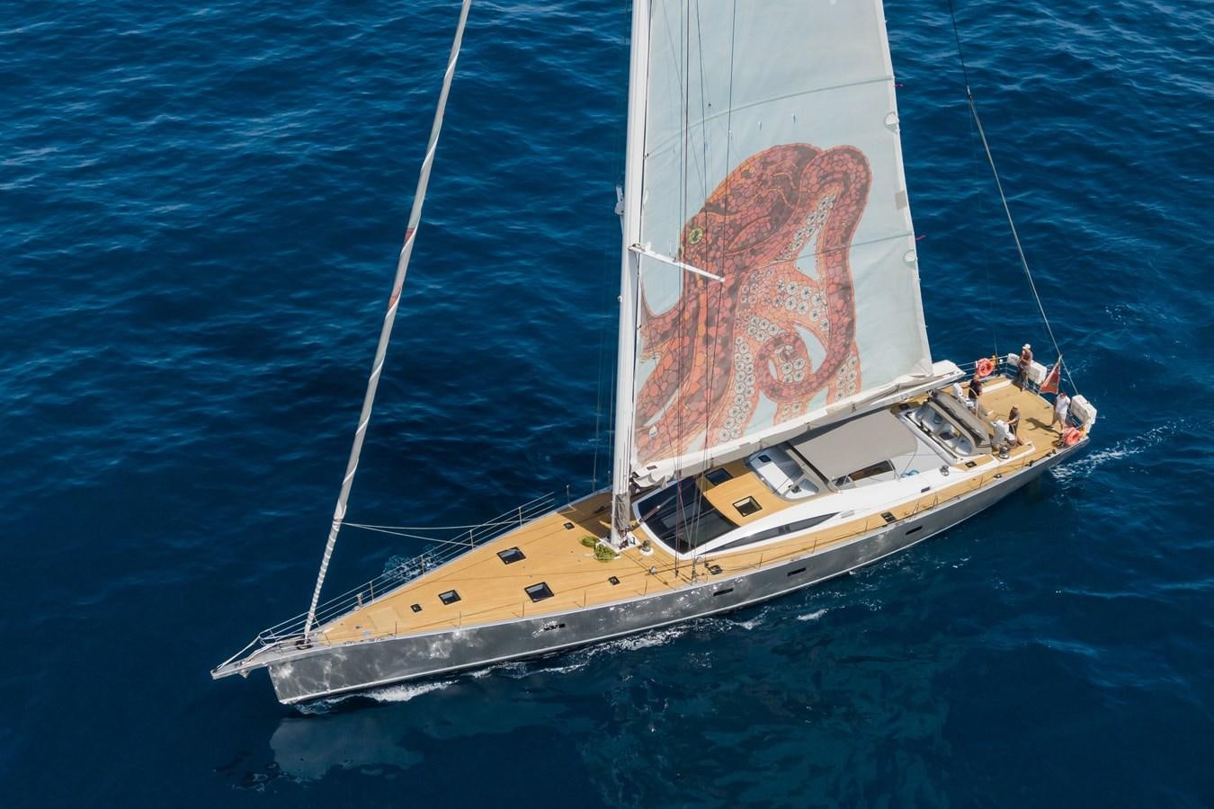 a sailboat in the water aboard SHADOW Yacht for Sale