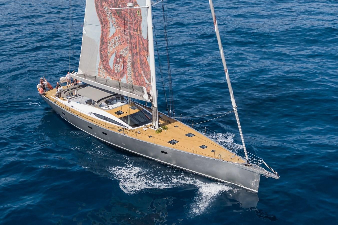 a sailboat on the water aboard SHADOW Yacht for Sale